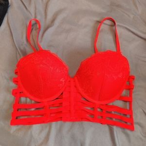 NWOT Sexy Red Cage Lace Bra